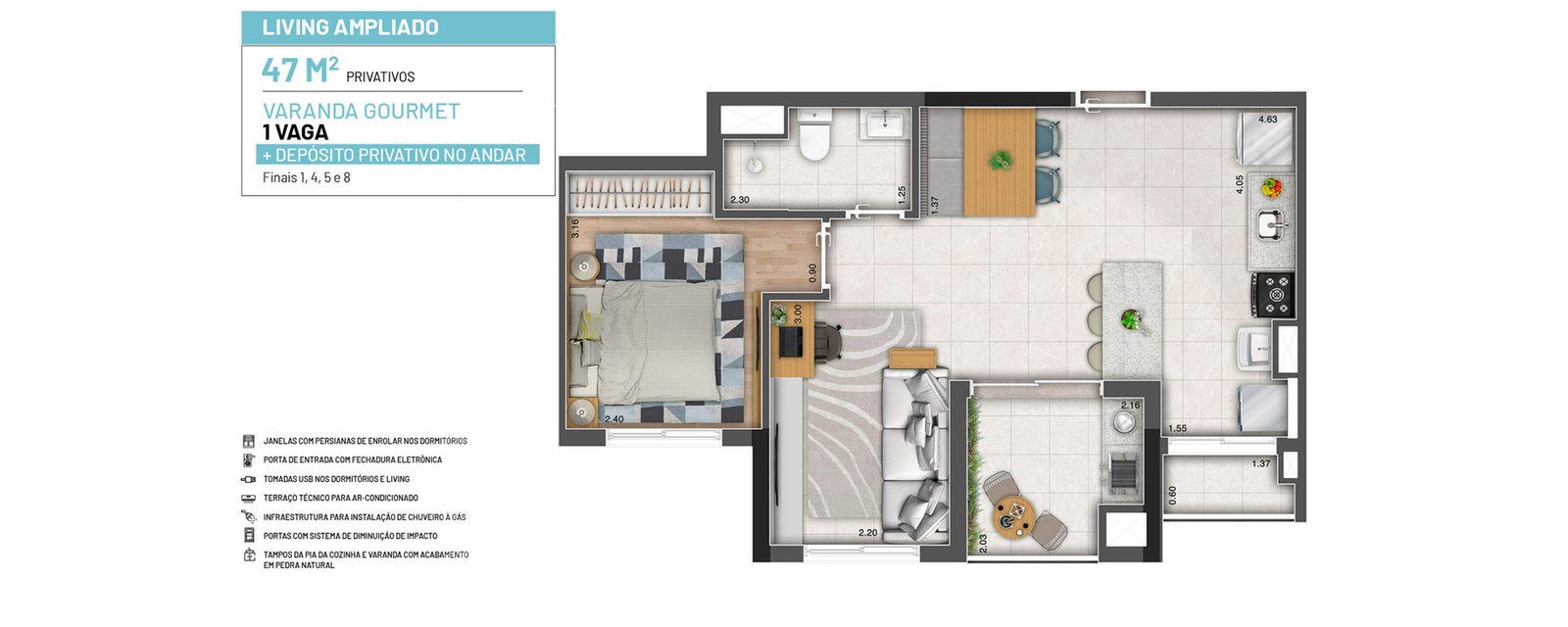 47 m²